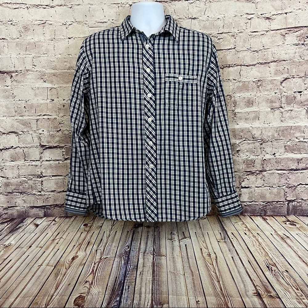 Paper Denim & Cloth Blue Check Button Long Sleeve Shirt